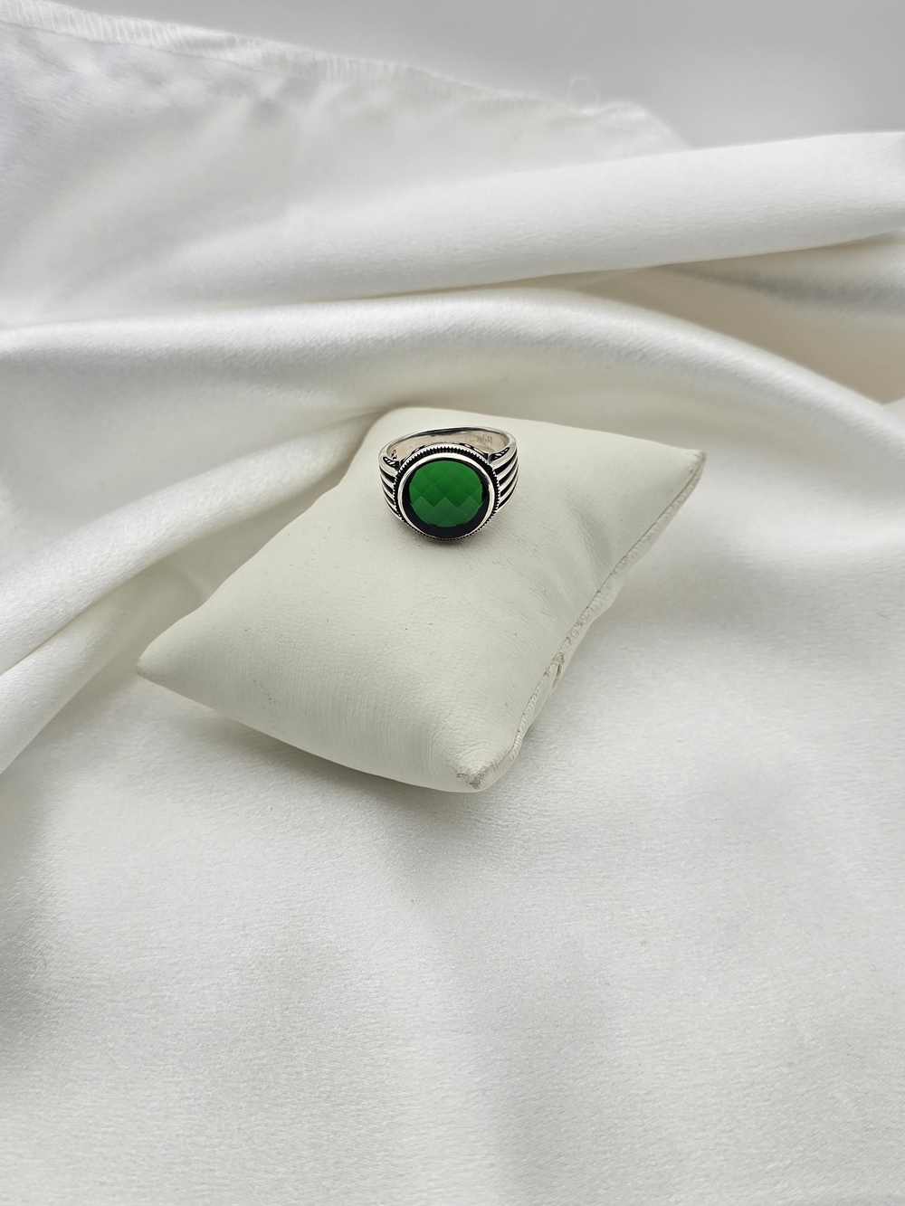 BIG n Bold Green CZ Sterling Silver 925 Ring
